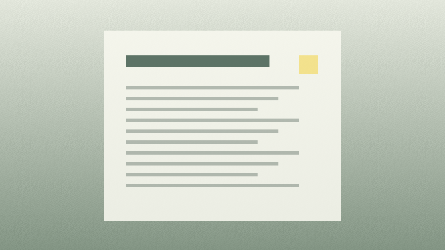 Subtle written article visual