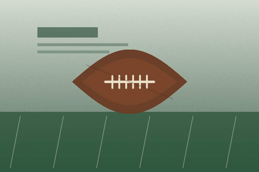 Stylized football on a field